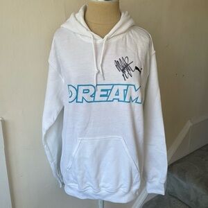 Meek Mill AUTOGRAPHED Puma White Dream Chaser Hoodie Sweatshirt Size Small NWT
